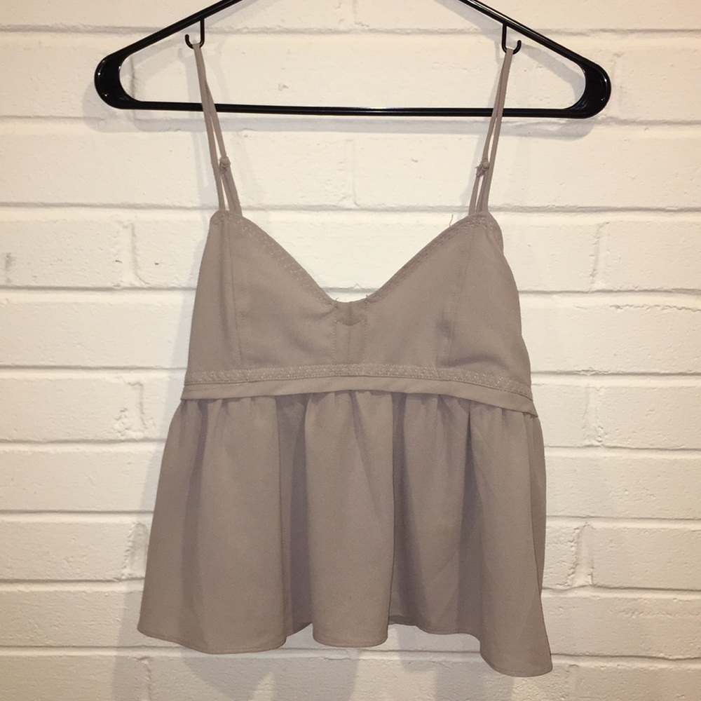 Urban Outfitters “Kimchi Blue” Taupe Silk Top - Picture 1 of 5